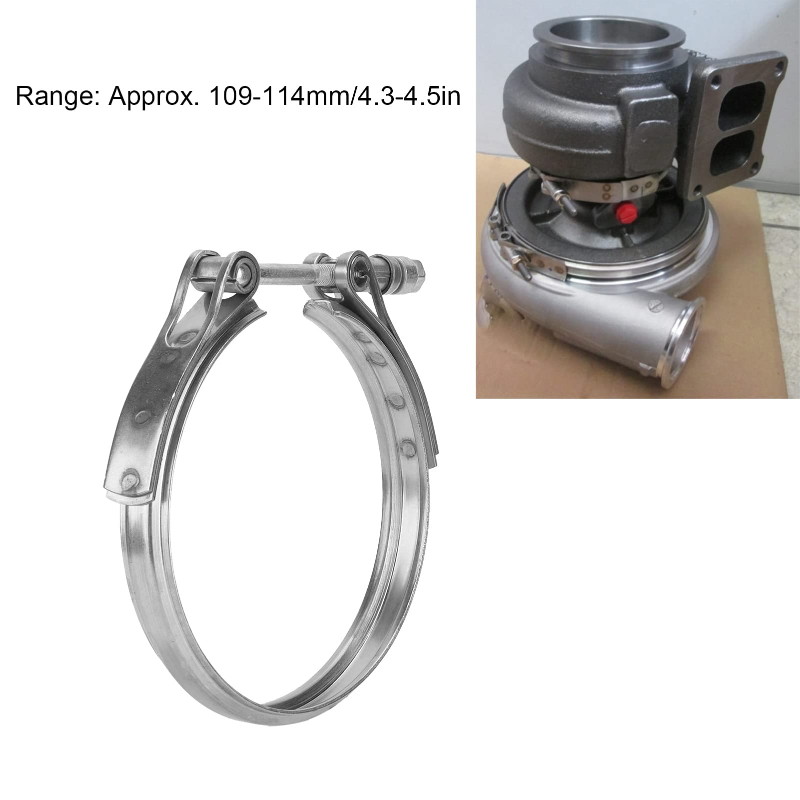 Turbo V Clamp, Exhaust V Band Clip Anti Wear 186917 5.5‑5.9in